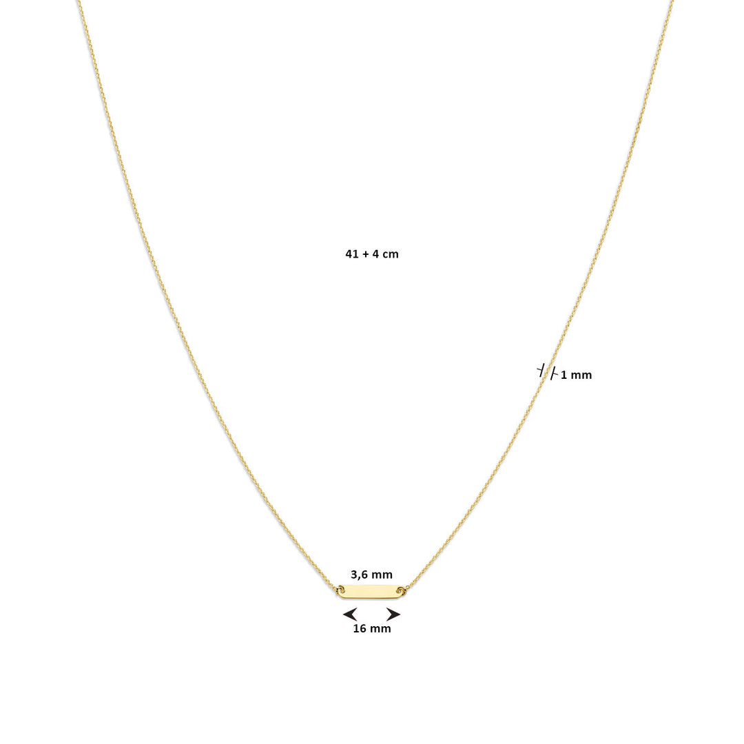 Gravur-Halskettenplatte 1,6 mm 41 + 4 cm 14K Gelbgold