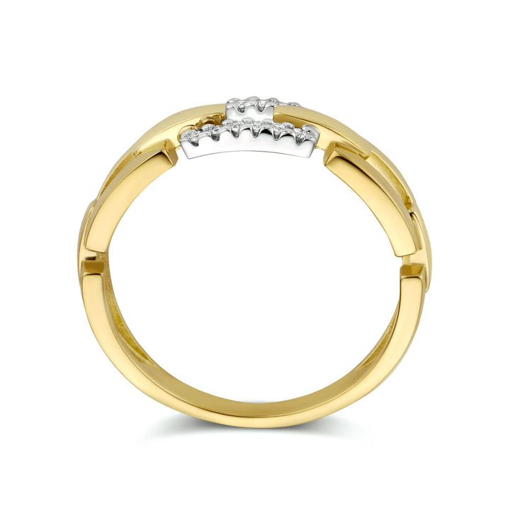 Ring-Gliederdiamant 0,05 ct h si 14K Bicolor-Gold gelb/weiß