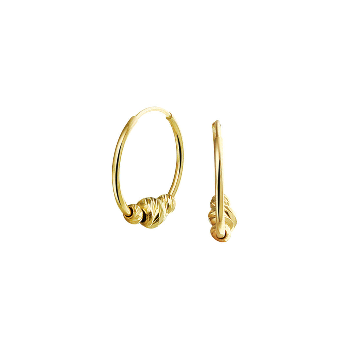 Ohrhänger aus 14K Gelbgold mit runden, geschlungenen Details