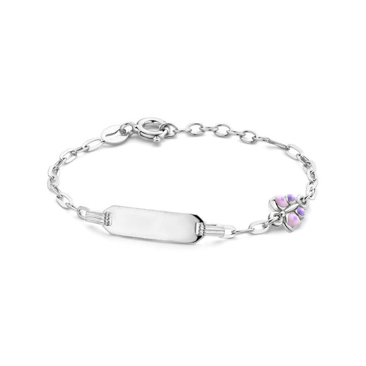 Gravurarmband Schmetterlingsplättchen 5,0 mm 11 + 2 cm Silber rhodiniert