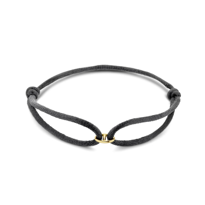 Armband satiniert 14K Gold mit Kautschuk/Nylon/Leder