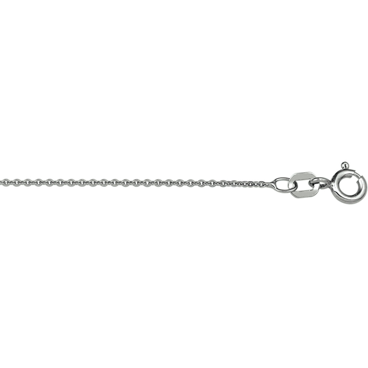 Collier aus rhodiniertem Silber mit flachen Ankergliedern, 1,2 mm breit, 41 + 4 cm lang