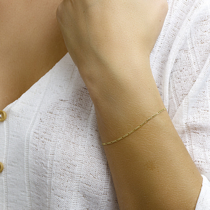 Armband Figaro 1,6 mm 18 cm 14K Gelbgold
