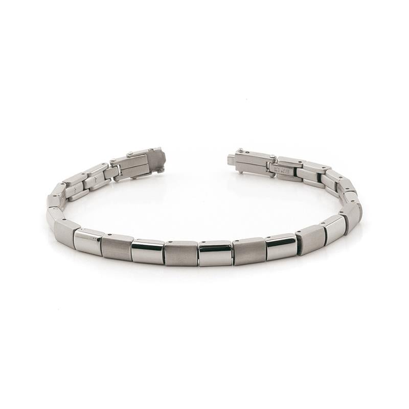 Titanium Armband mit rechteckigen Gliedern und mattem Finish