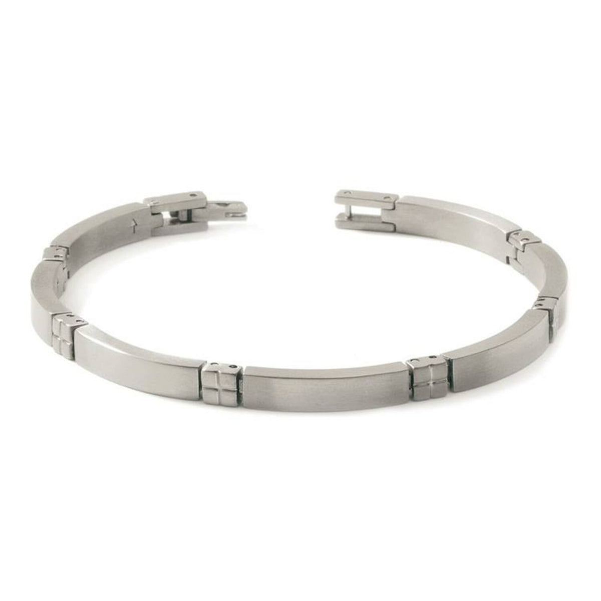 Titan-Armband mit gebürsteter Oberfläche und glänzenden Akzenten in silberner Farbe