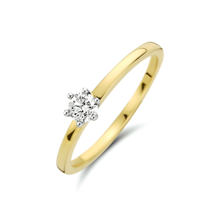 Ring Diamant 0,20 ct h si 14K Bicolor-Gold gelb/weiß