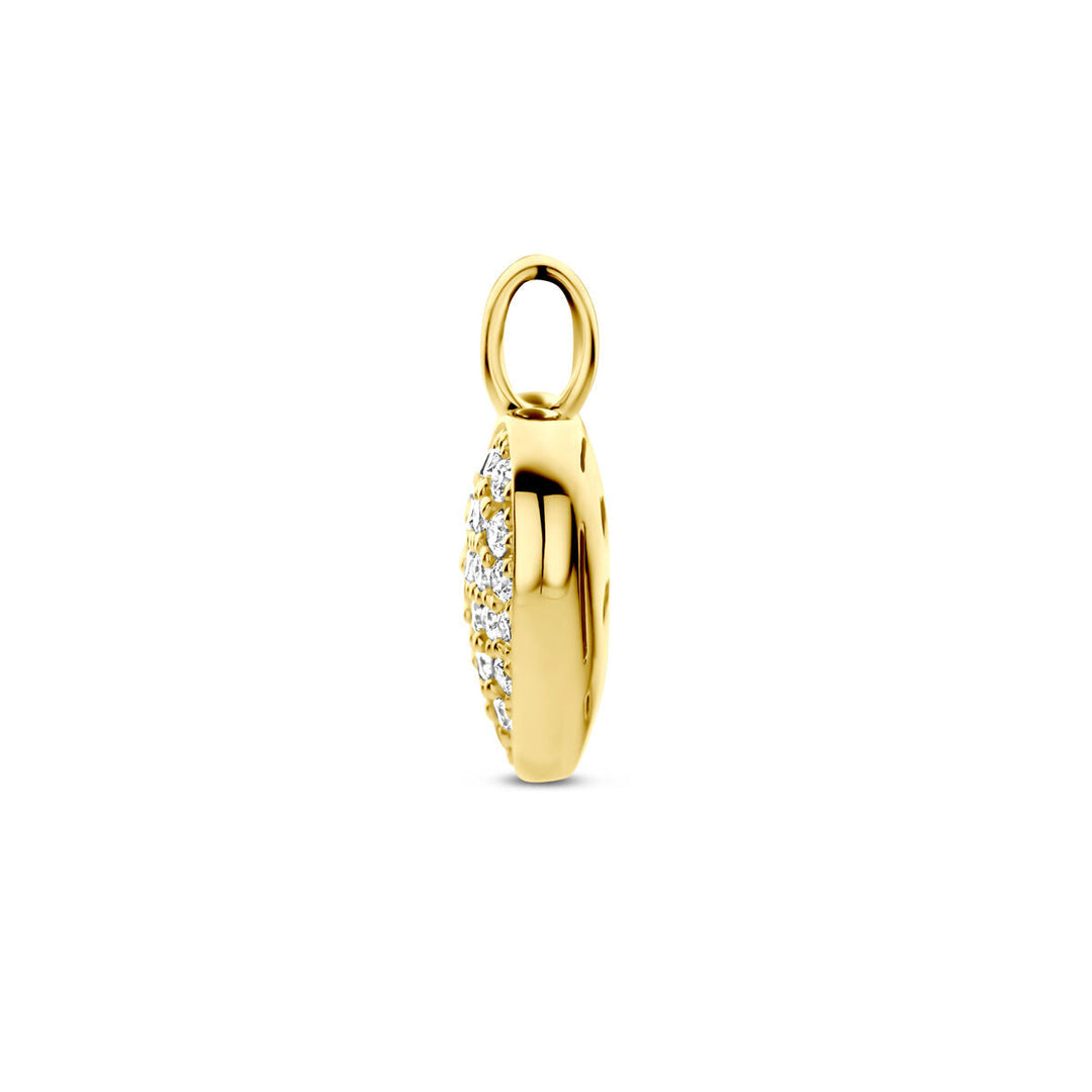 Anhänger Herz und Diamant h si 14K Gelbgold