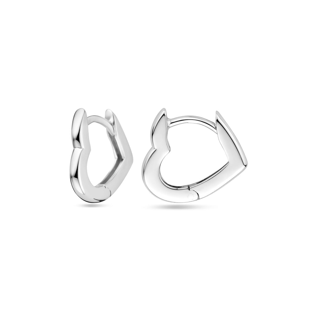 Klappcreolen Herz 13 mm Silber rhodiniert