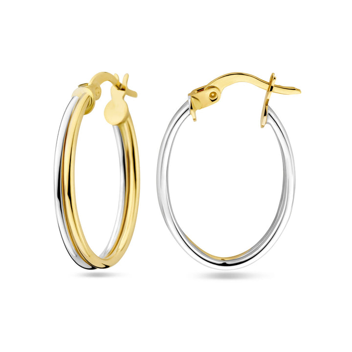 Ohrringe 14K Bicolor-Gold gelb/weiß