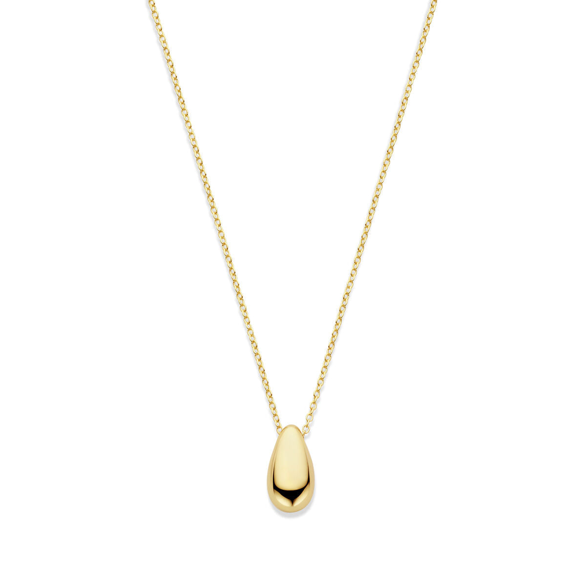 Collier mit tropfenförmigem Anhänger aus vergoldetem Silber in Gelb, 41-45 cm lang
