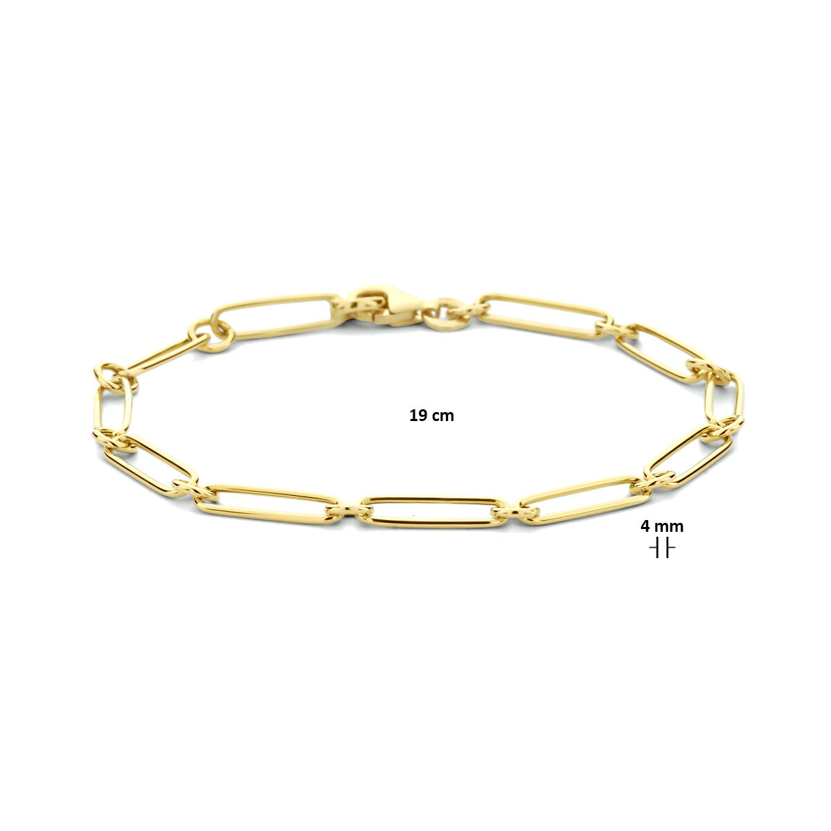 Goldarmband Damen Büroklammer Flachrohr 14K