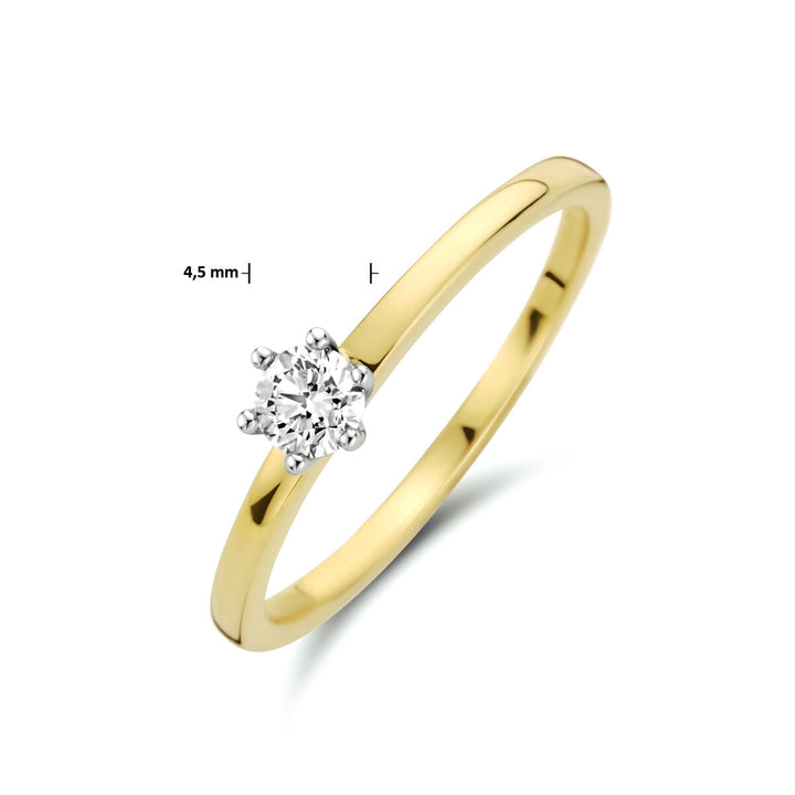 Ring Diamant 0,20 ct h si 14K Bicolor-Gold gelb/weiß