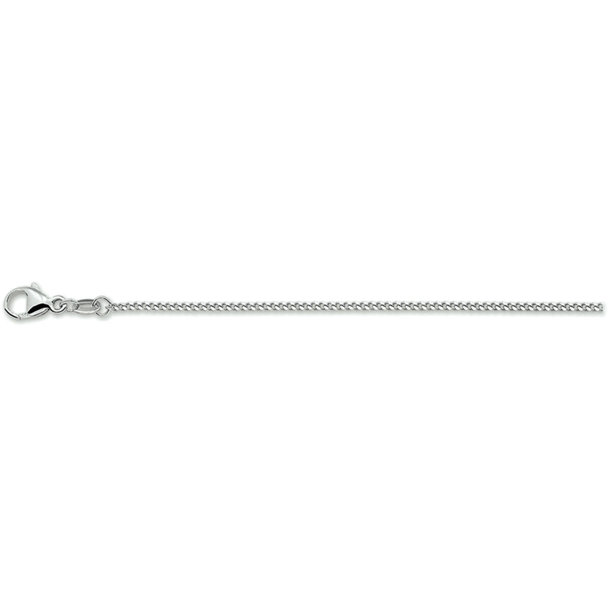 Collier aus rhodiniertem Silber mit feiner Gourmet-Kette von 1,4 mm Dicke