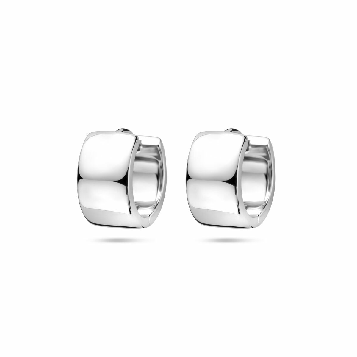 Klapp-Ohrringe aus rhodiniertem Silber mit einer Breite von 14 mm
