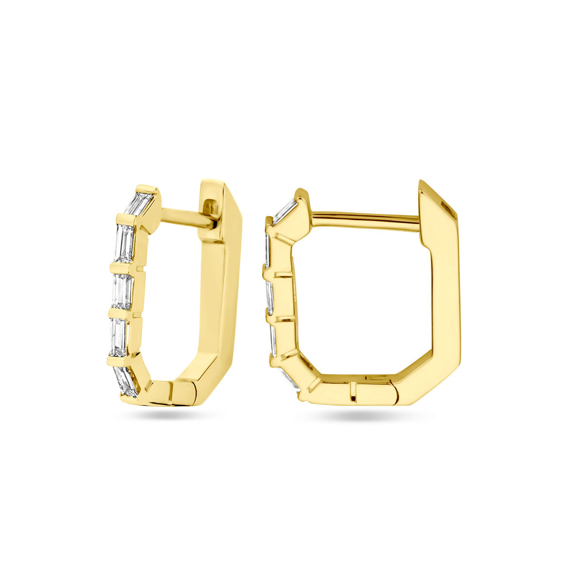 Klappcreolen Diamant 0.20ct (2x 0.10ct) H SI 13 mm 14K Gelbgold