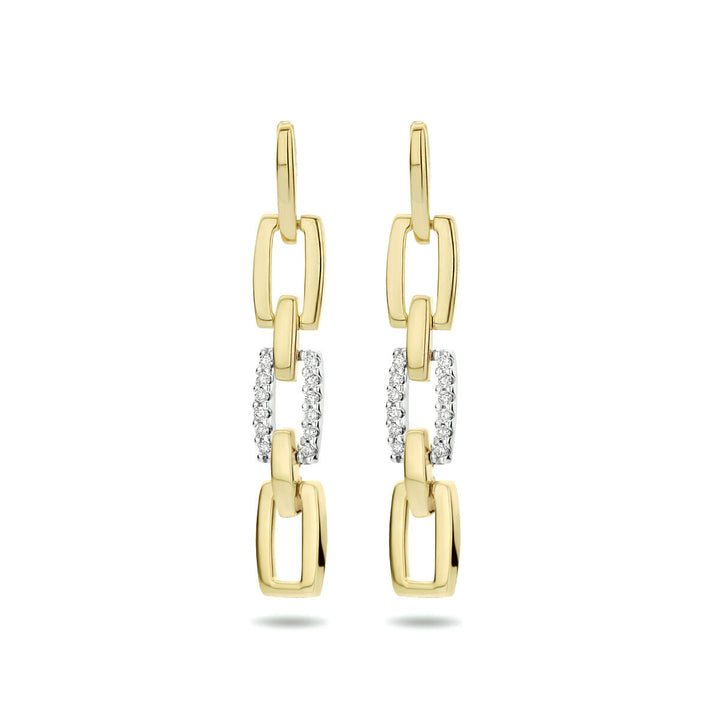 Diamantohrringe 0,10 ct (2x0,05 ct) h si 14K Bicolor-Gold gelb/weiß