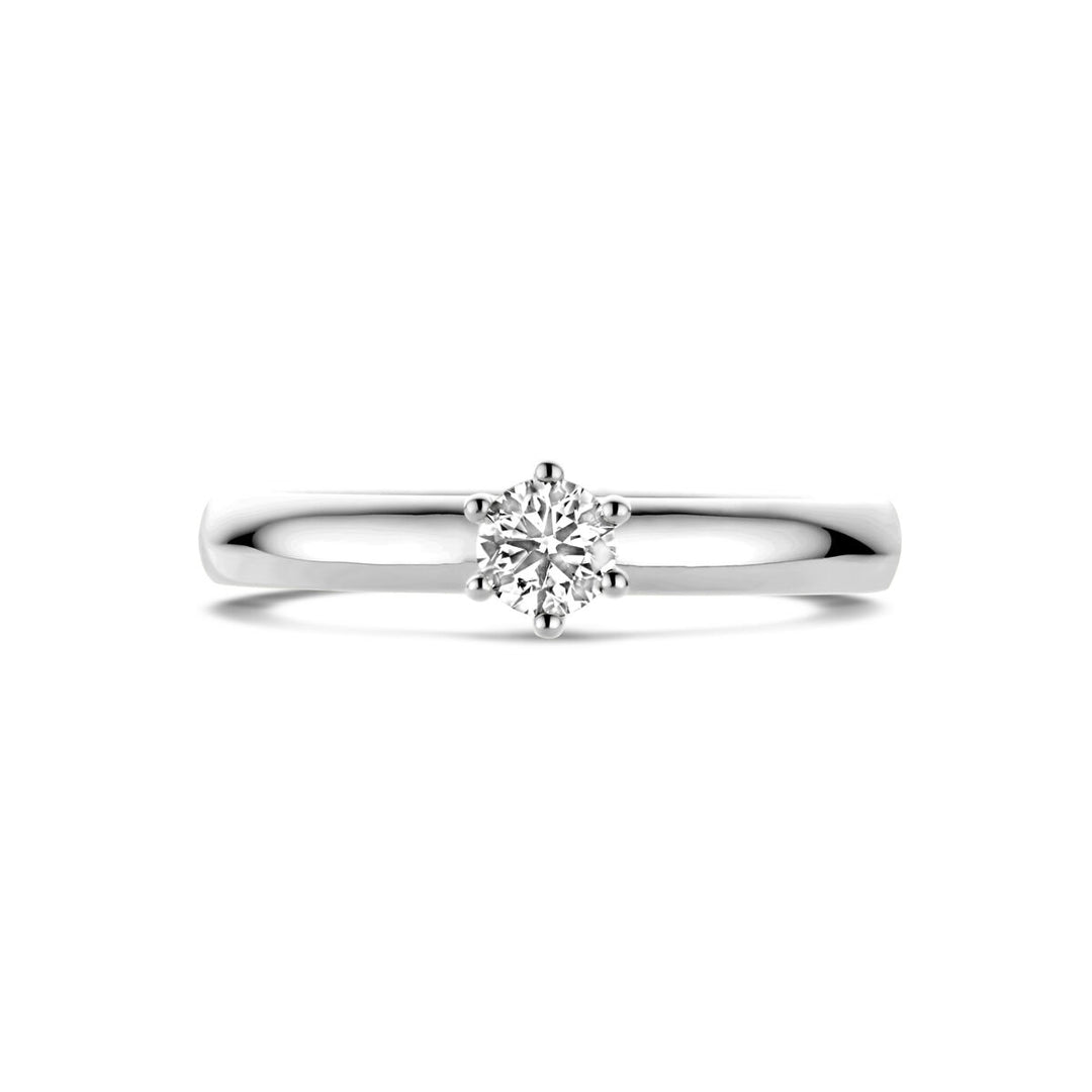 aanzoeksring diamant 0.25ct h si 14K witgoud