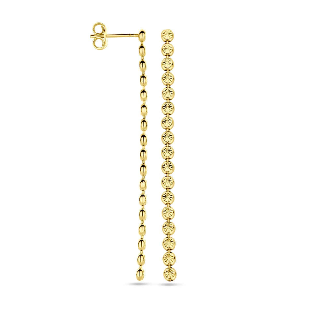 Ohrringe diamantiert 55 mm 1 Mikron Silber vergoldet (gelb)