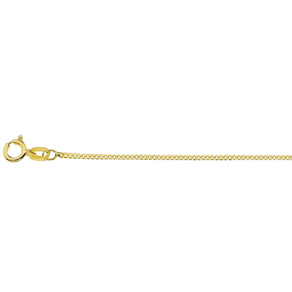 Collier aus 3 Mikron vergoldetem Silber mit 4-seitigem Schliff und einer Breite von 1,2 mm, 41 + 4 cm lang