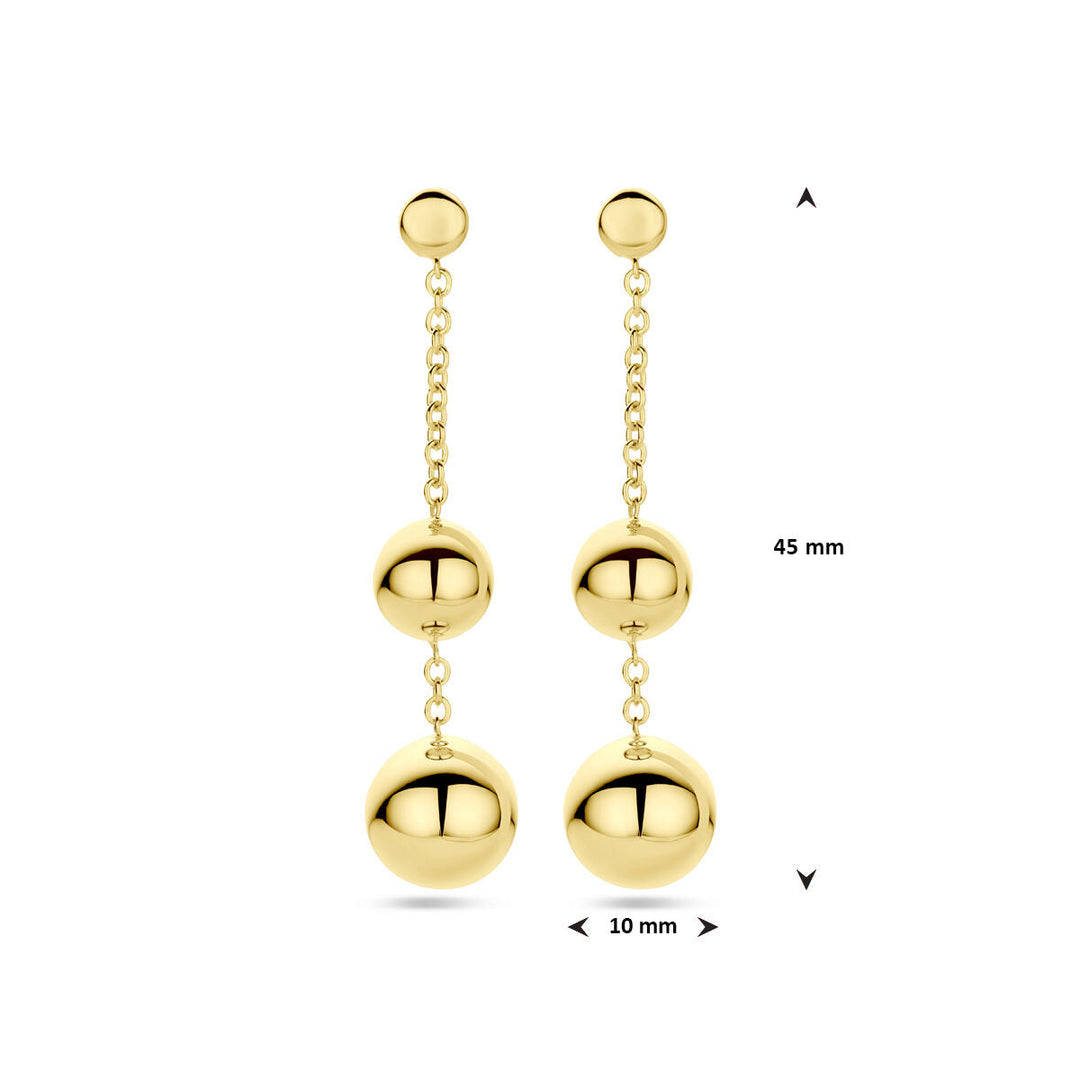 Ohrhänger Kügelchen 45 mm 14K Gelbgold