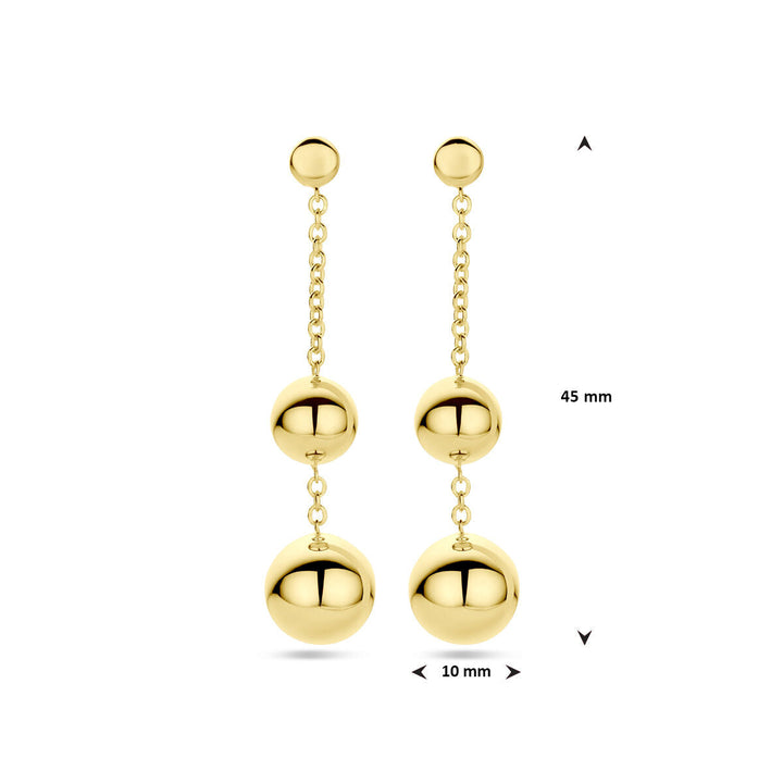Ohrhänger Kügelchen 45 mm 14K Gelbgold