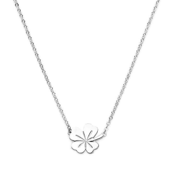 Halskette Kleeblatt 41 + 4 cm Silber rhodiniert