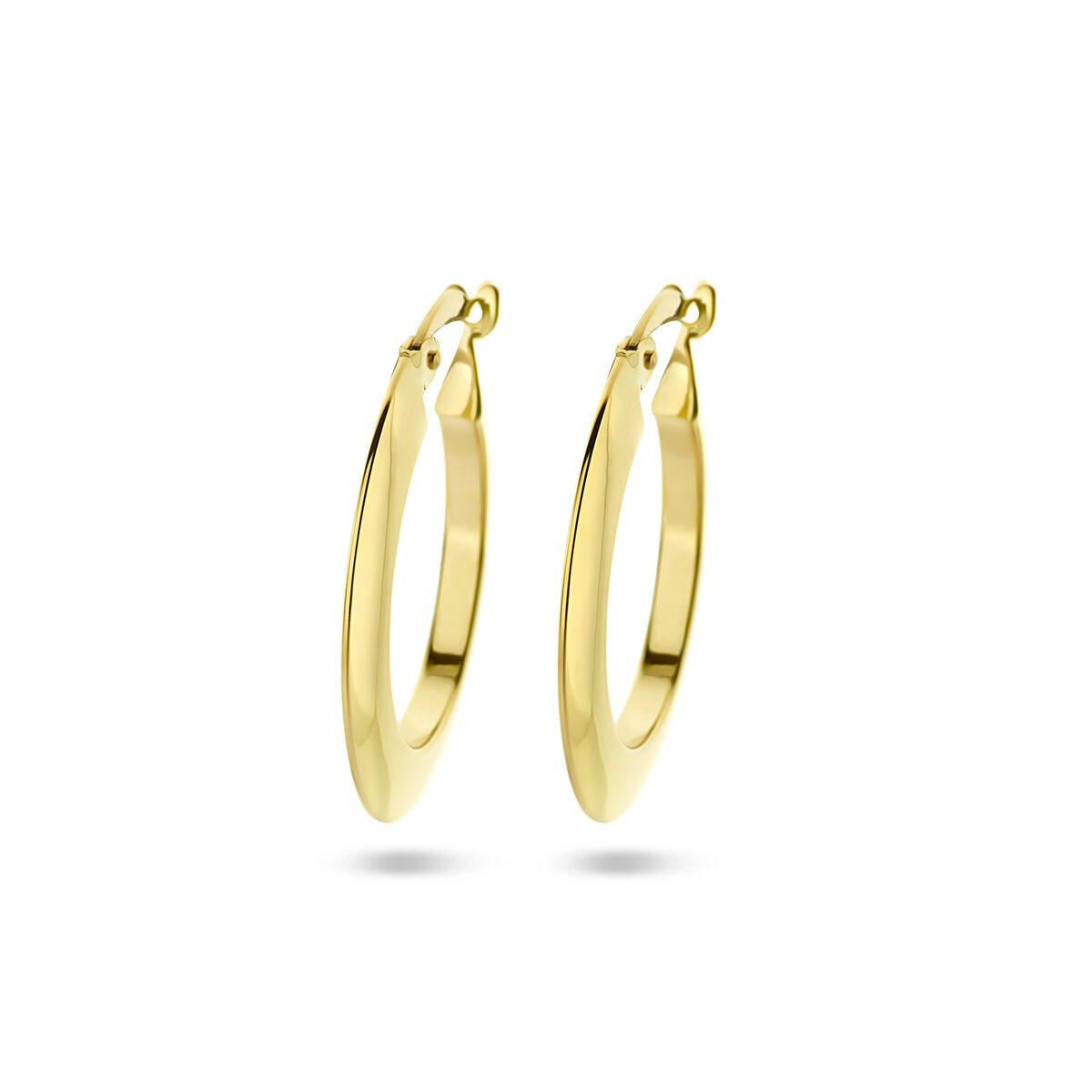 Klapp-Ohrringe aus 14K Gelbgold in spitz zulaufender Röhrenform
