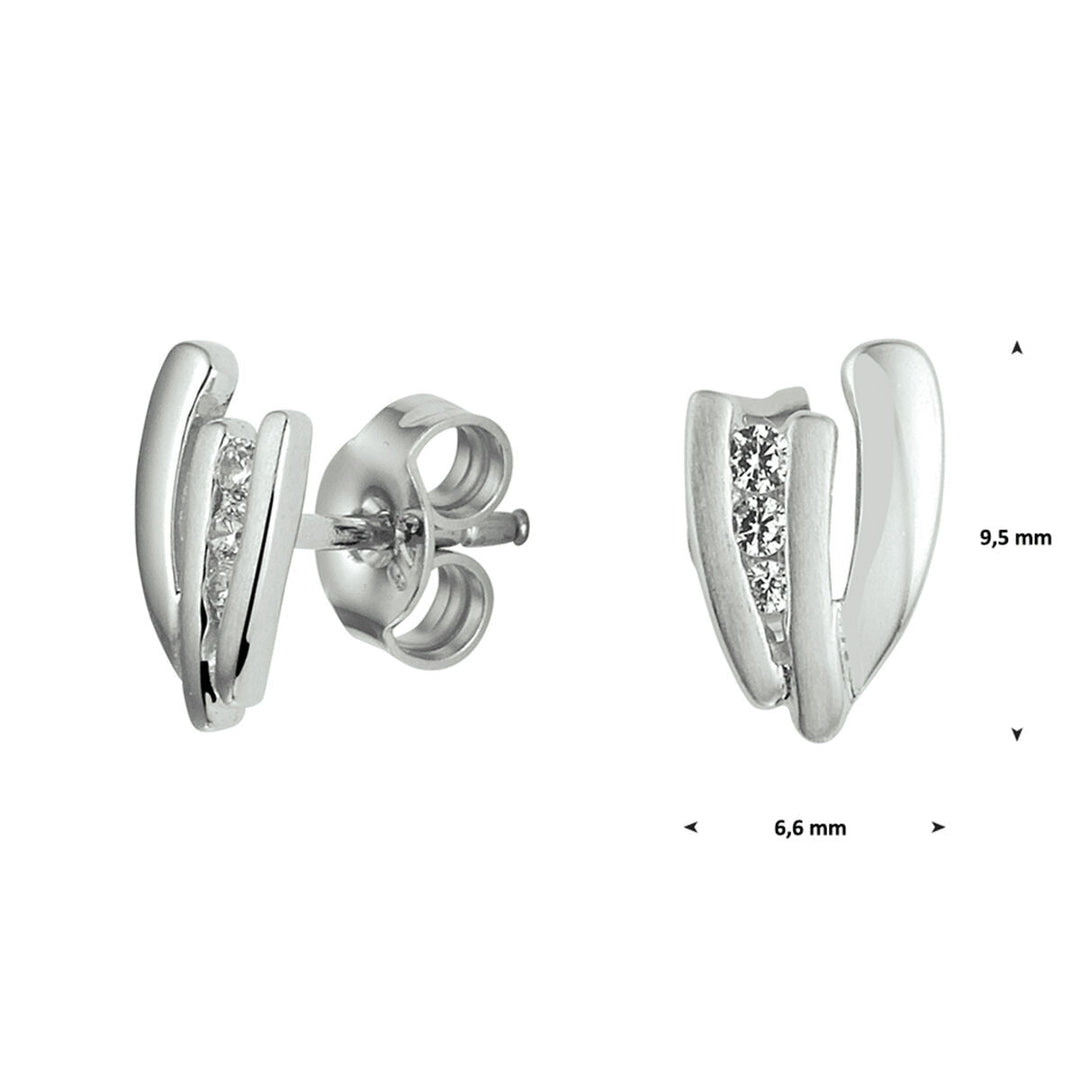 Ohrstecker Zirkonia Silber rhodiniert