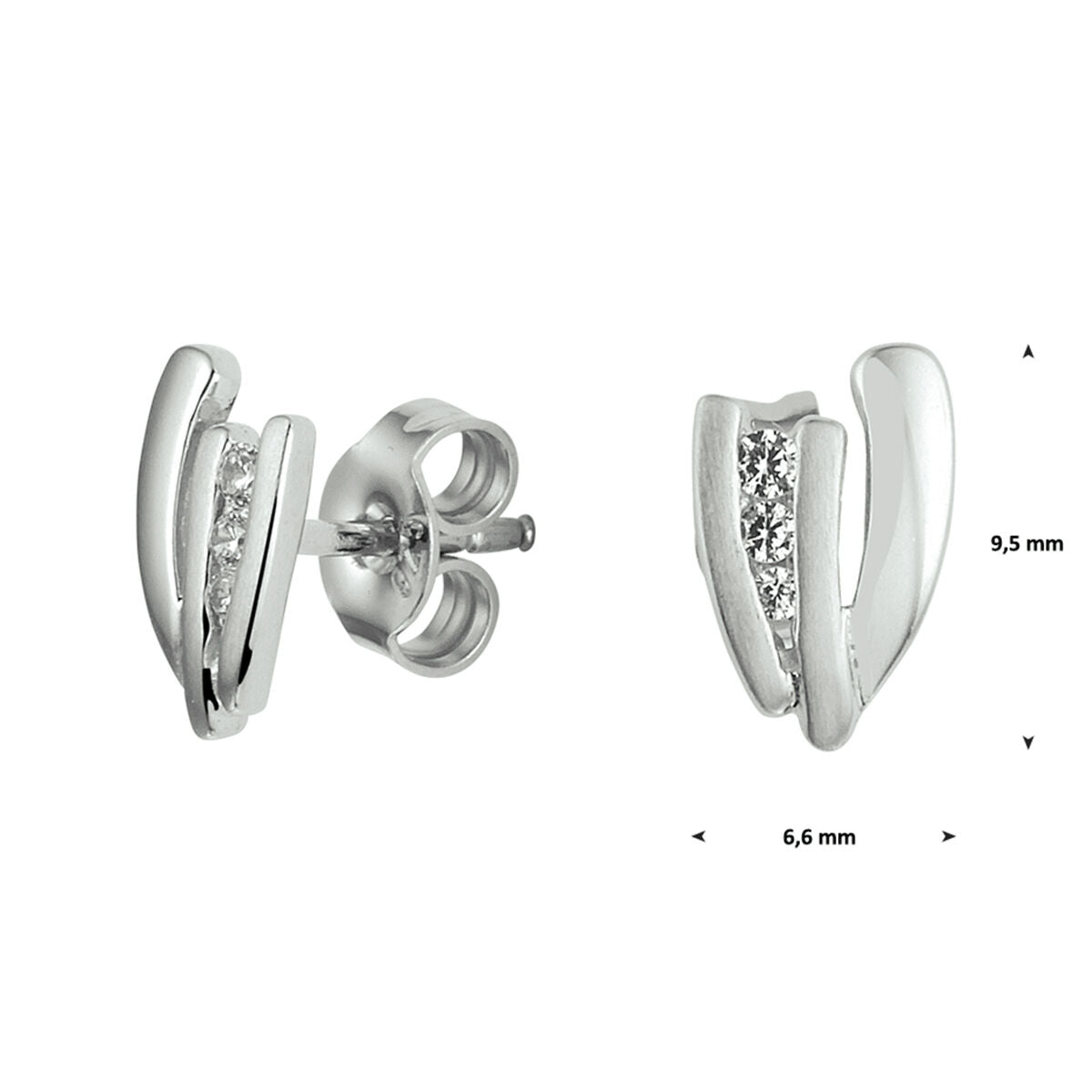 Ohrstecker Zirkonia Silber rhodiniert