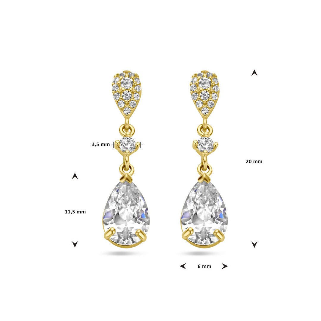 Ohrringe Zirkonia 14K Gelbgold