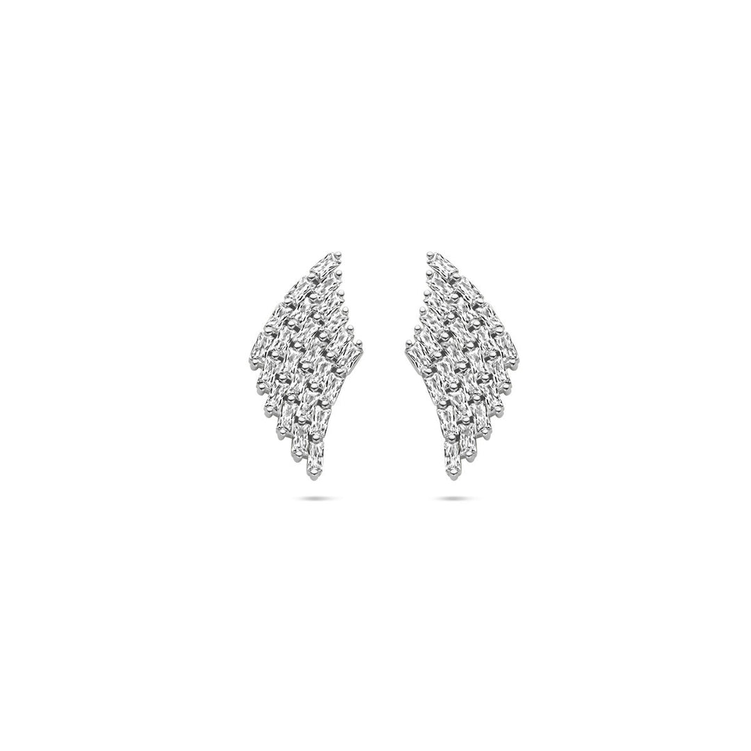 oorknoppen zirkonia 23 mm zilver gerhodineerd