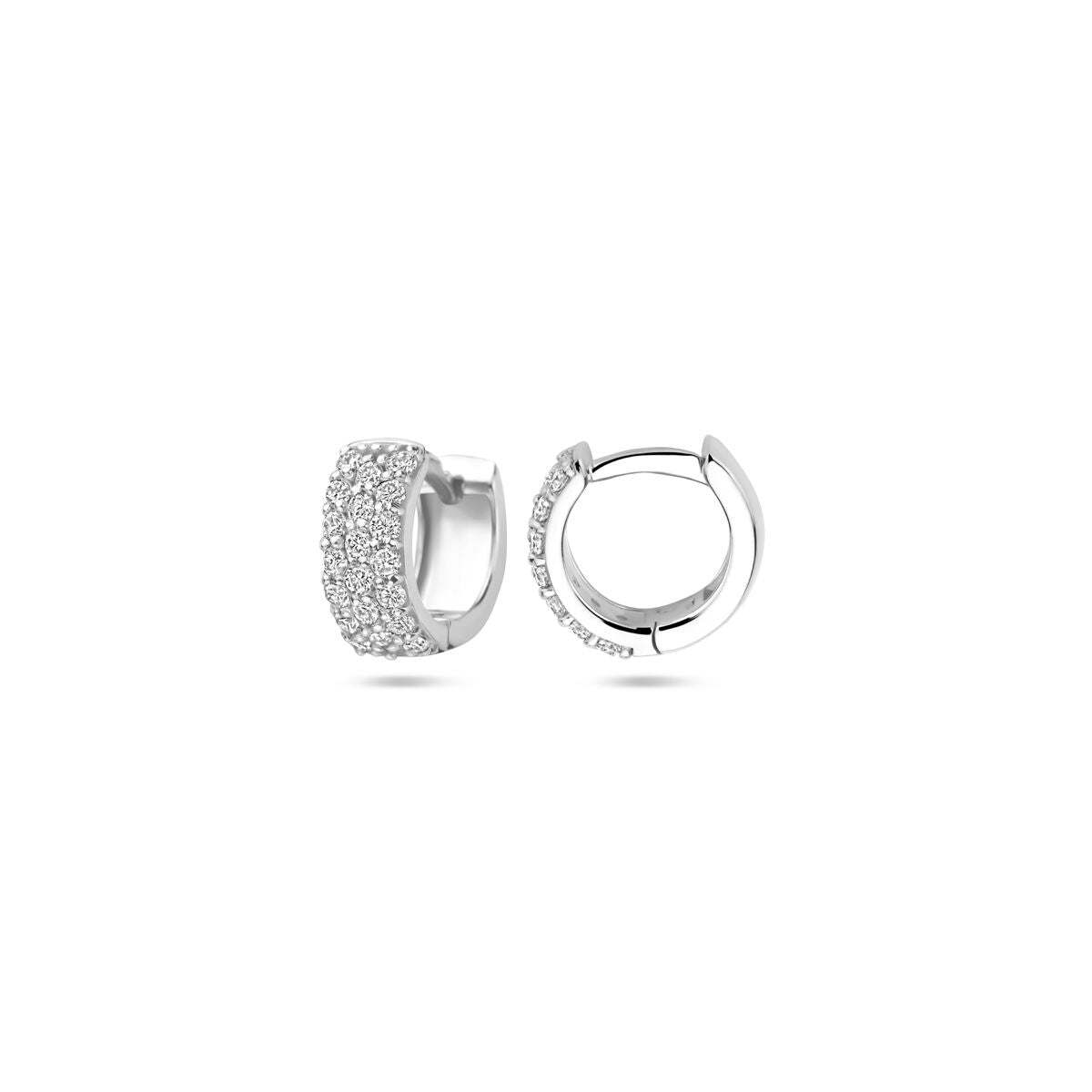 Klappcreolen Diamant 0,40ct (2x 0,20ct) H SI 10 mm 14K Weißgold