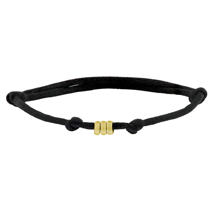 Armband Satin 14K Gold mit Kautschuk/Nylon/Leder