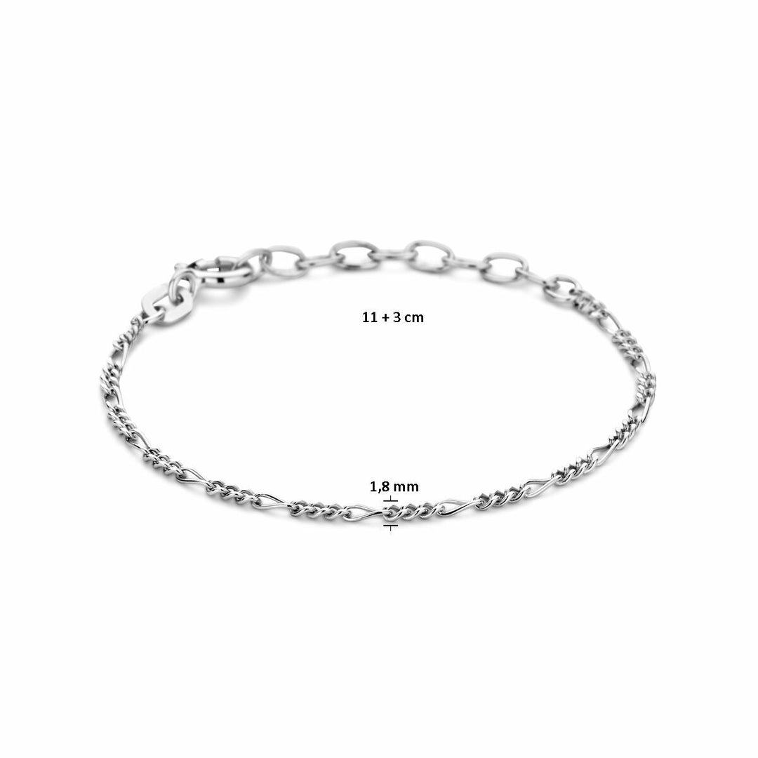 Armband Figaro 1,8 mm Silber rhodiniert