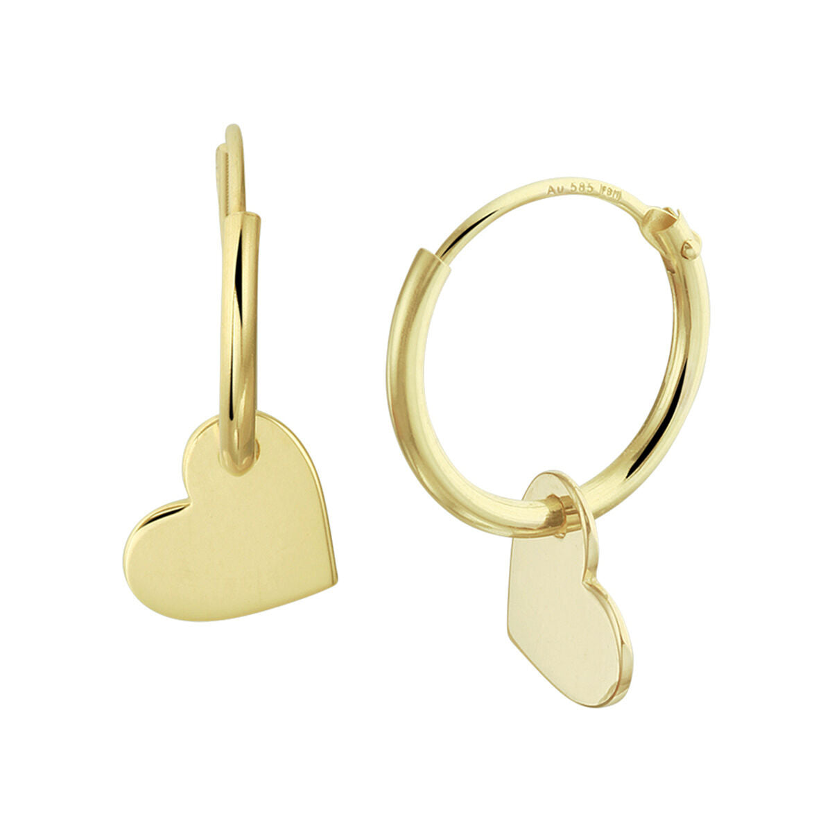 Ohrhänger aus 14K Gelbgold mit herzförmigem Anhänger