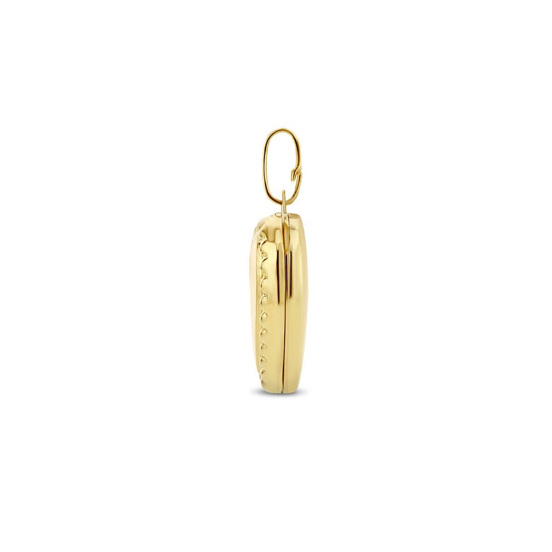 Medaillon-Herzkugeln aus 14-karätigem Gelbgold