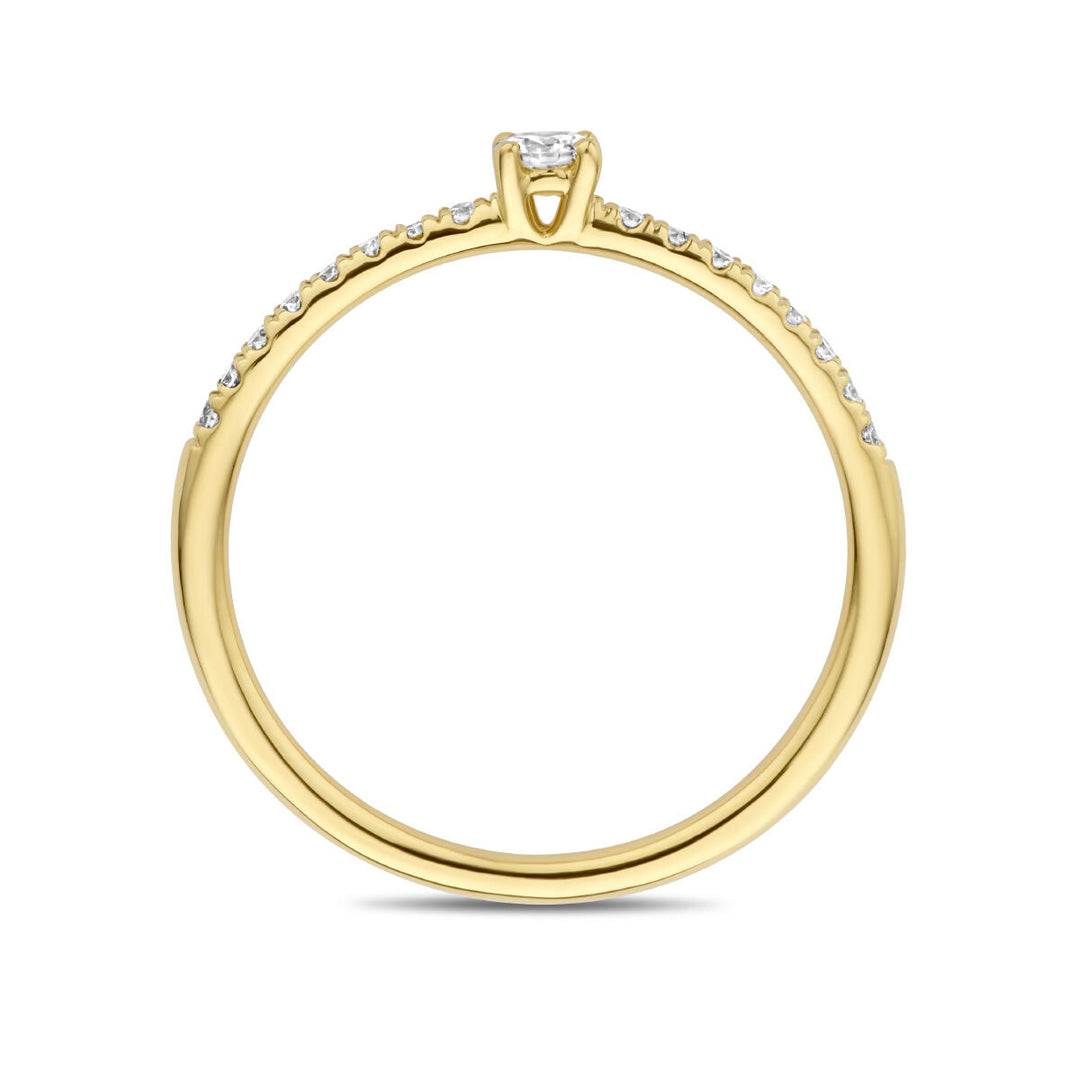 Verlobungsring Diamant 0,25 ct H SI 14K Gelbgold