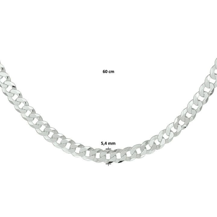 gourmette 8-eckiger Schliff 5,4 mm silberweiß