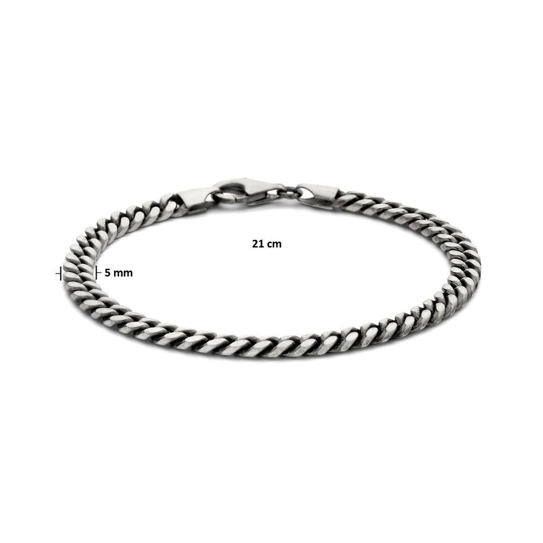 Gourmette 6-seitig geschliffenes Oxi 5,0 mm Silber oxidiert