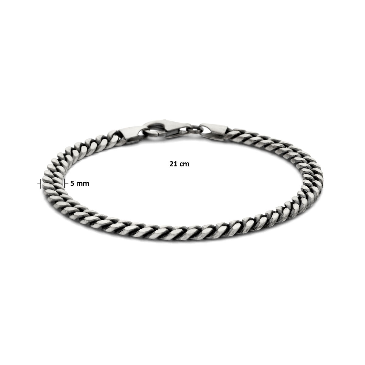 Gourmette 6-seitig geschliffenes Oxi 5,0 mm Silber oxidiert