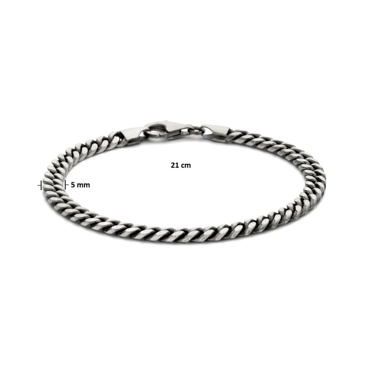 Gourmette 6-seitig geschliffenes Oxi 5,0 mm Silber oxidiert