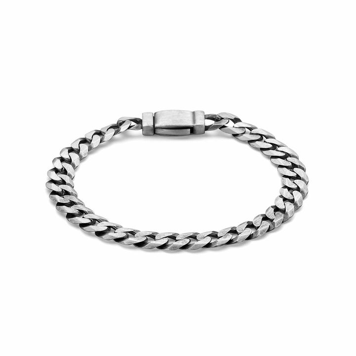 Armband Gourmette 8-eckig geschliffen 8,2 mm Silber oxidiert