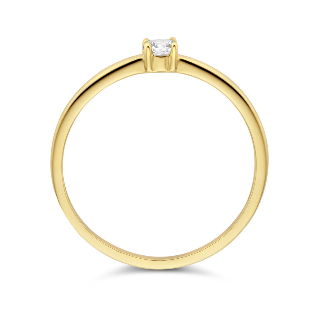 Ring mit Geburtsstein-Zirkonia April 14K Gelbgold