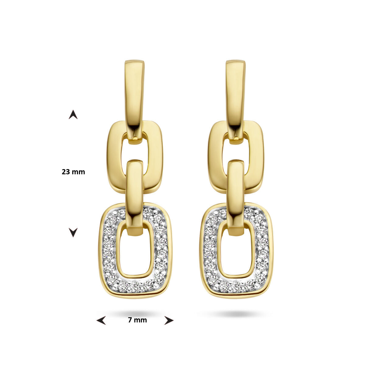 Ohrringe Gliederdiamant 0,13 ct (2x 0,065 ct) h si 14K Gelbgold
