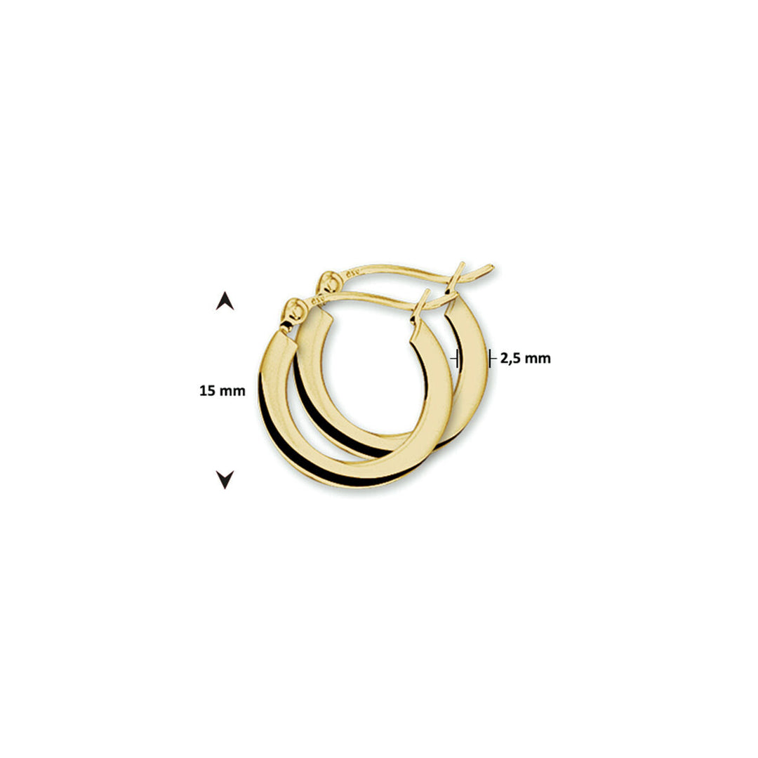 Ohrringe Vierkantrohr 14K Gelbgold 2.5mm