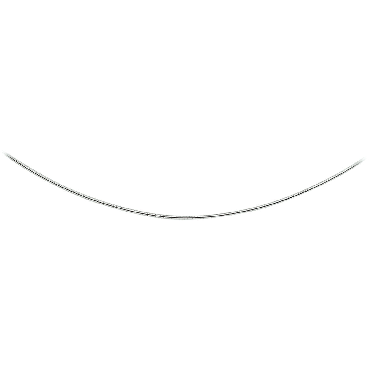 Collier Omega aus rhodiniertem Silber mit einem Durchmesser von 1,4 mm