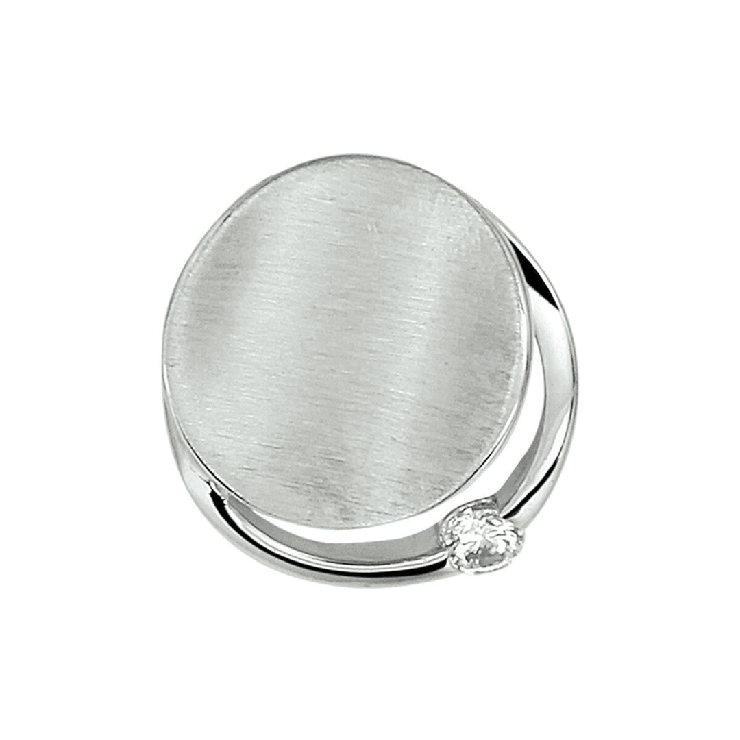 Anhänger Zirkonia Poly/Silber matt rhodiniert