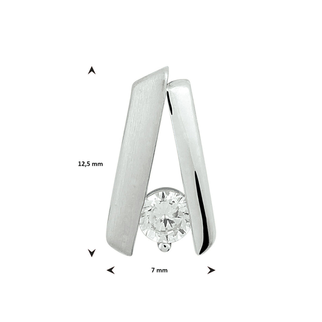 Anhänger Zirkonia Poly/Silber matt rhodiniert