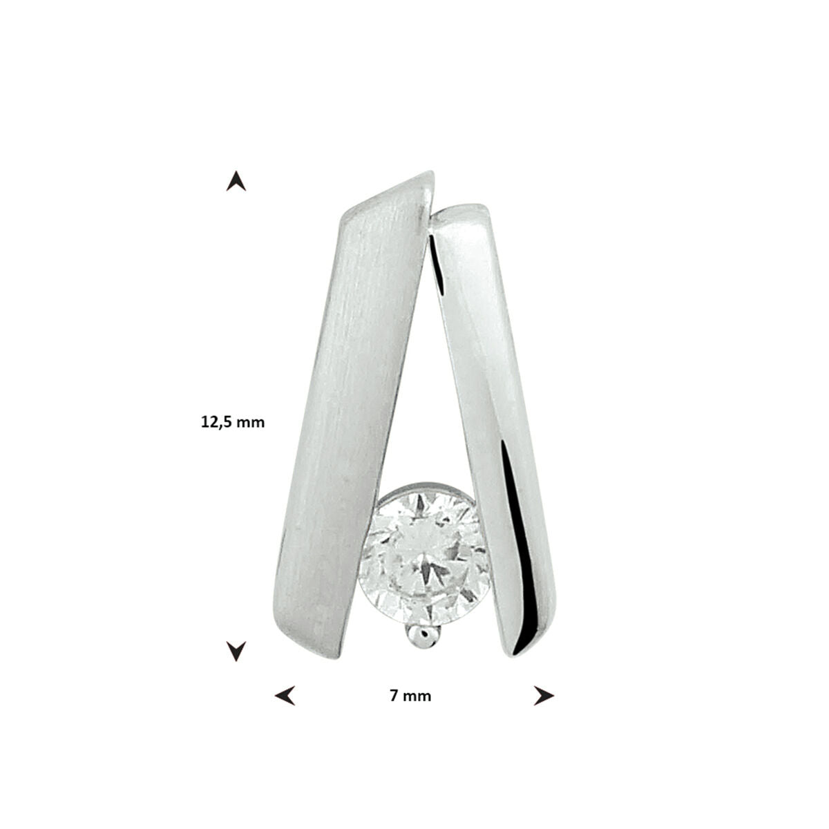 Anhänger Zirkonia Poly/Silber matt rhodiniert
