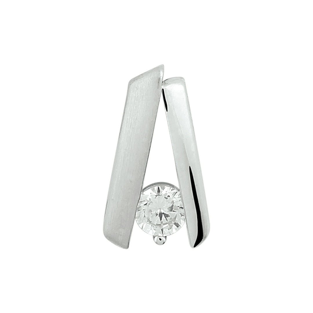 Anhänger Zirkonia Poly/Silber matt rhodiniert